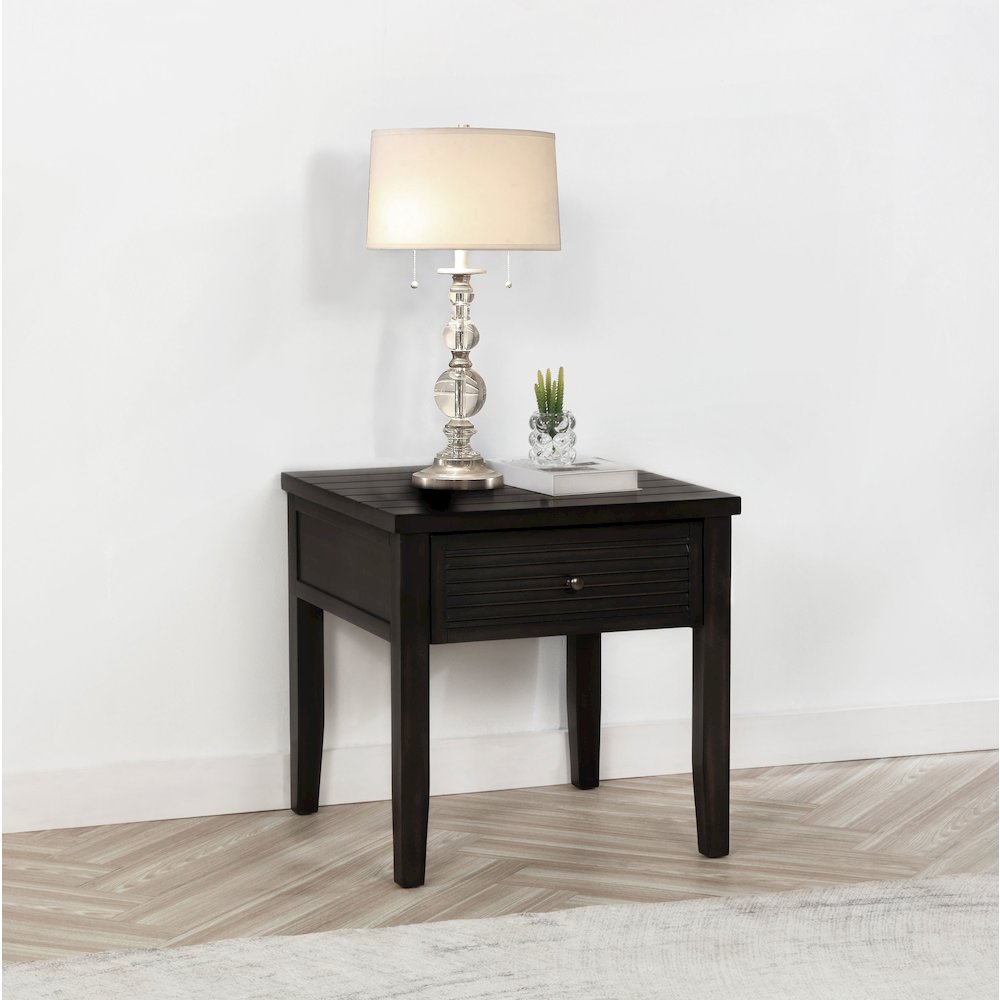 Concord 1-drawer Square End Table Distressed Java. Picture 8
