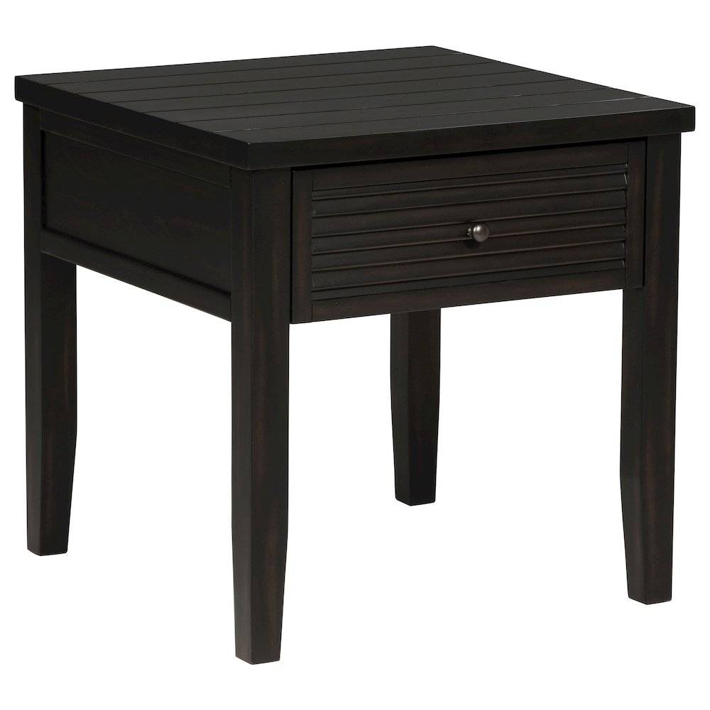 Concord 1-drawer Square End Table Distressed Java. Picture 1