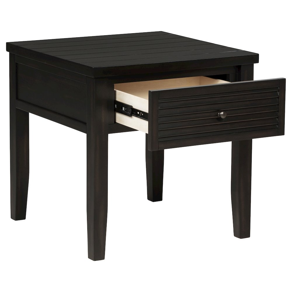 Concord 1-drawer Square End Table Distressed Java. Picture 3