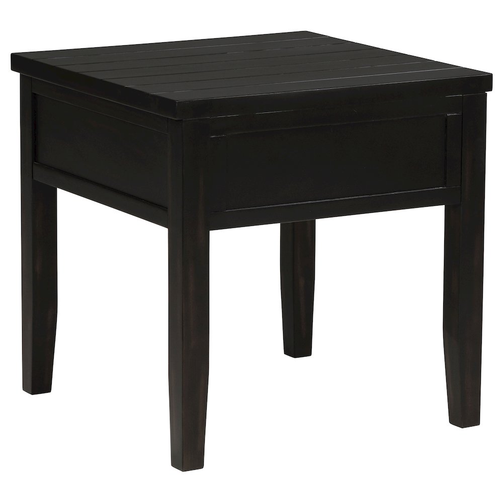 Concord 1-drawer Square End Table Distressed Java. Picture 6