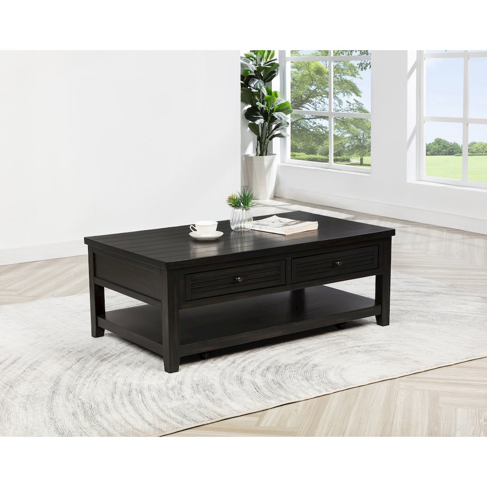 Concord 2-drawer Rectangular Coffee Table Distressed Java. Picture 8