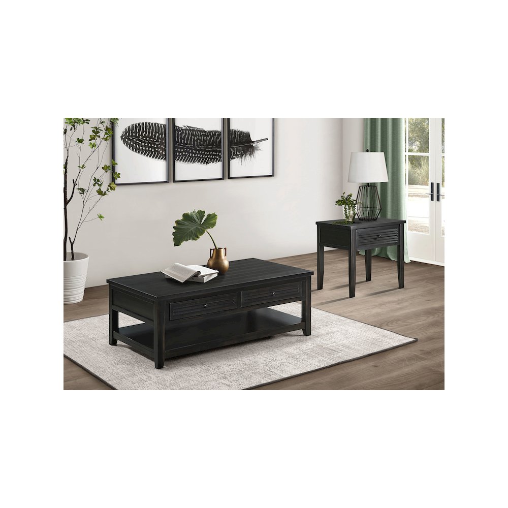 Concord 2-drawer Rectangular Coffee Table Distressed Java. Picture 10