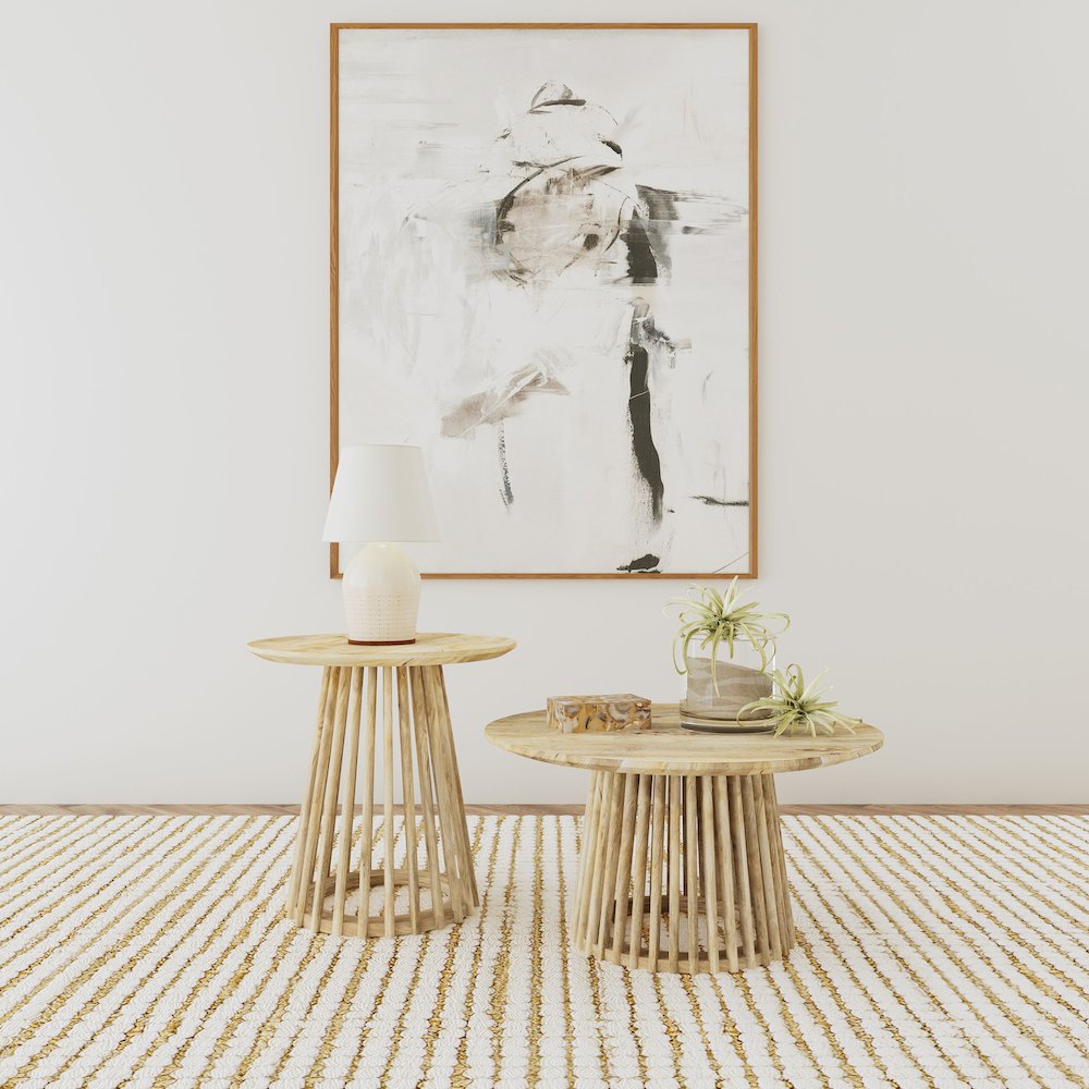 Touhy Round Solid Wood Cocktail Coffee Table Natural Mango. Picture 5