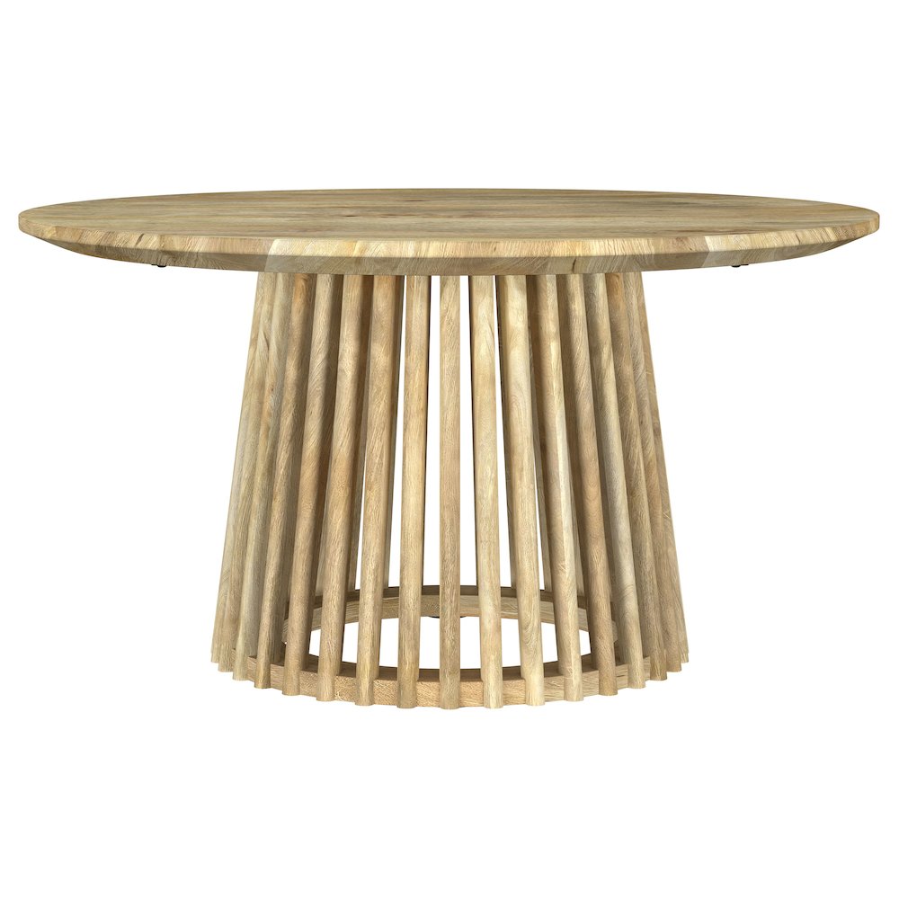 Touhy 2-piece Round Coffee and End Table Set Natural Mango. Picture 7