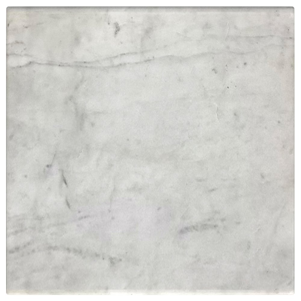 Ebby Square Genuine Marble Top Metal End Table White. Picture 6