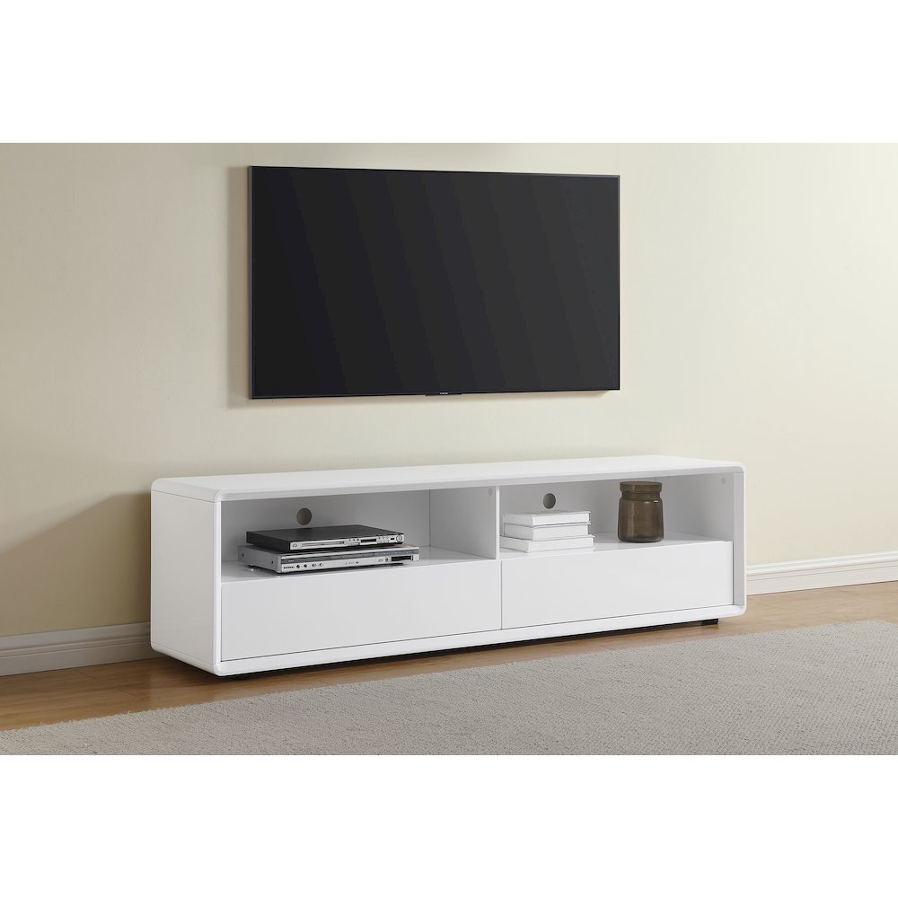 Ellice 71-inch TV Stand Media Console White. Picture 2