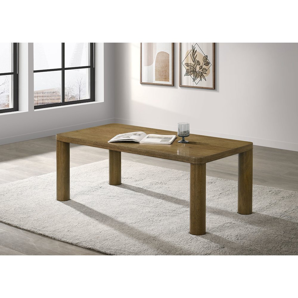 Castlewood Engineered Wood Cocktail Coffee Table Brown Oak. Picture 2