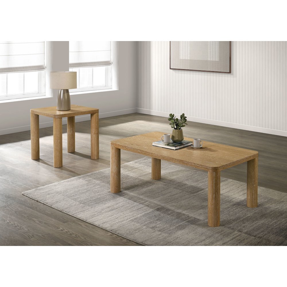 Castlewood Engineered Wood Accent Side End Table Light Oak. Picture 8