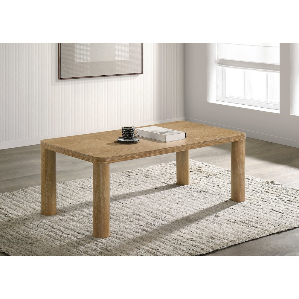 Castlewood Engineered Wood Cocktail Coffee Table Light Oak. Picture 2