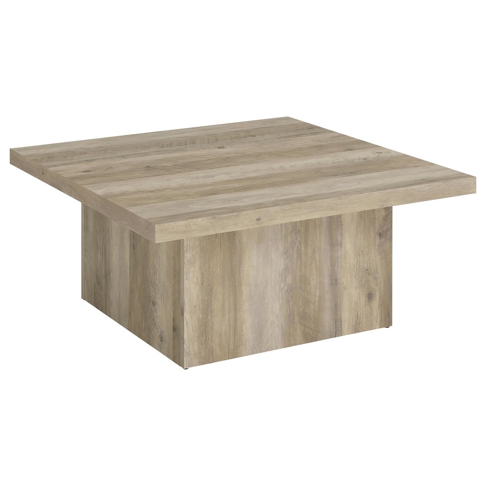 Devar Square Engineered Wood Coffee Table Distressed Pine. Picture 1
