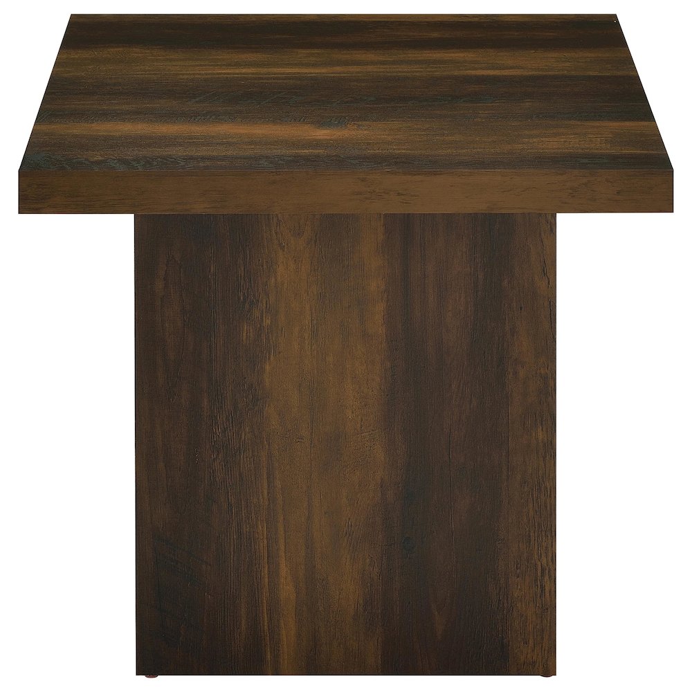 Devar Square Engineered Wood Side End Table Dark Pine. Picture 3