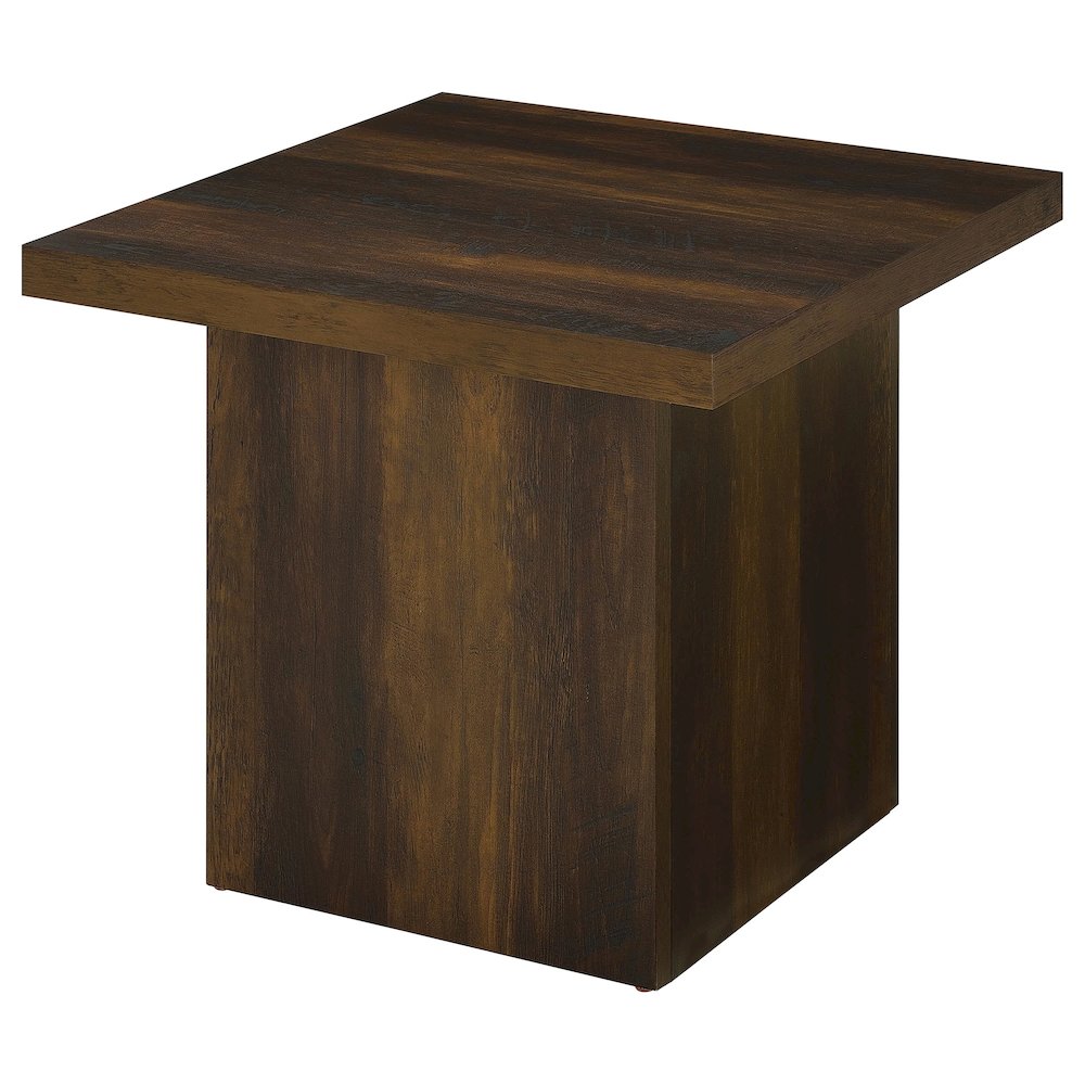 Devar Square Engineered Wood Side End Table Dark Pine. Picture 4