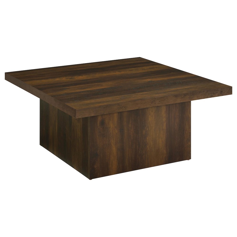 Devar Square Engineered Wood Cocktail Coffee Table Dark Pine. Picture 1