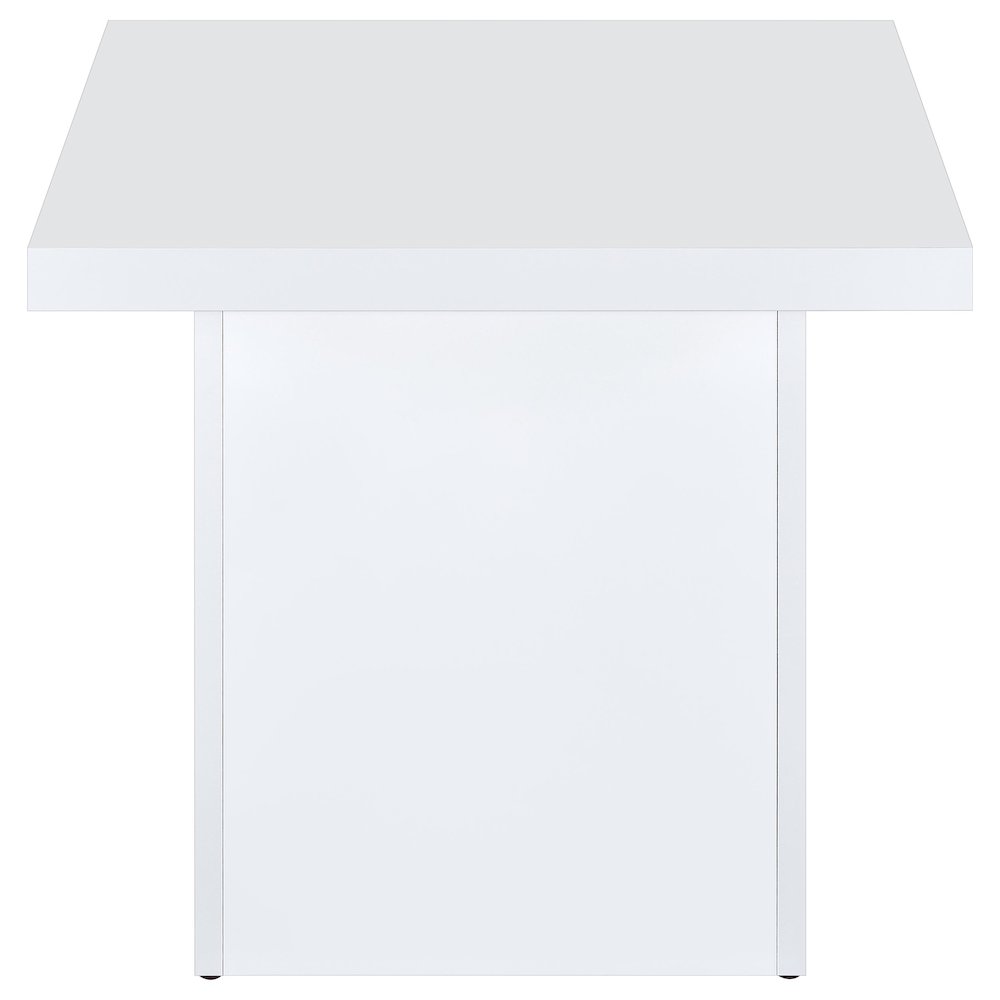 Devar 2-piece Square Coffee End Table Set White High Gloss. Picture 6
