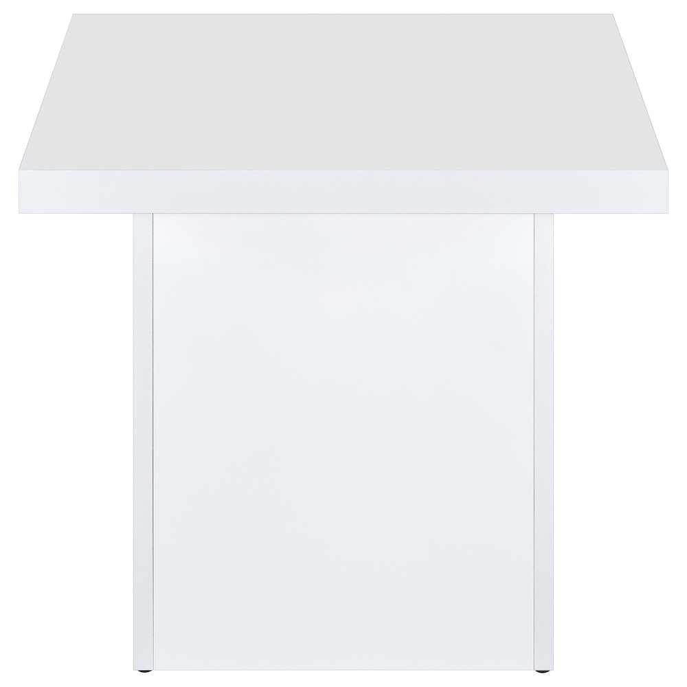 Devar 2-piece Square Coffee End Table Set White High Gloss. Picture 7