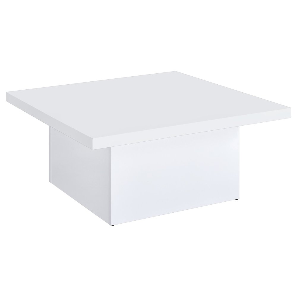 Devar 2-piece Square Coffee End Table Set White High Gloss. Picture 8