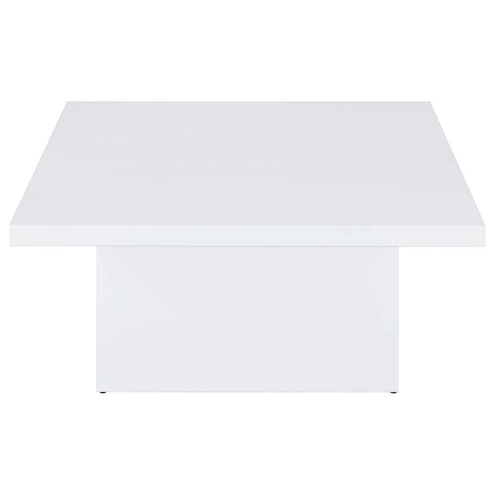 Devar 2-piece Square Coffee End Table Set White High Gloss. Picture 9