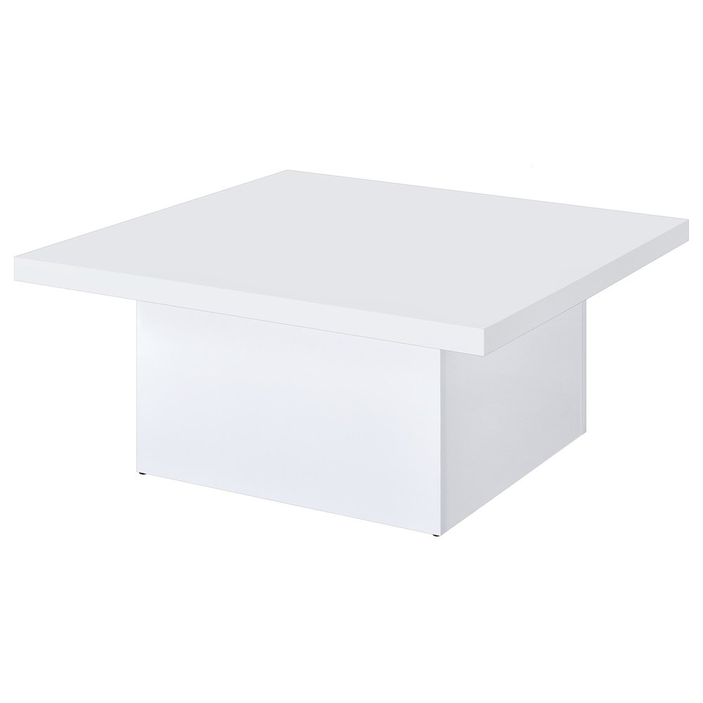 Devar 2-piece Square Coffee End Table Set White High Gloss. Picture 10