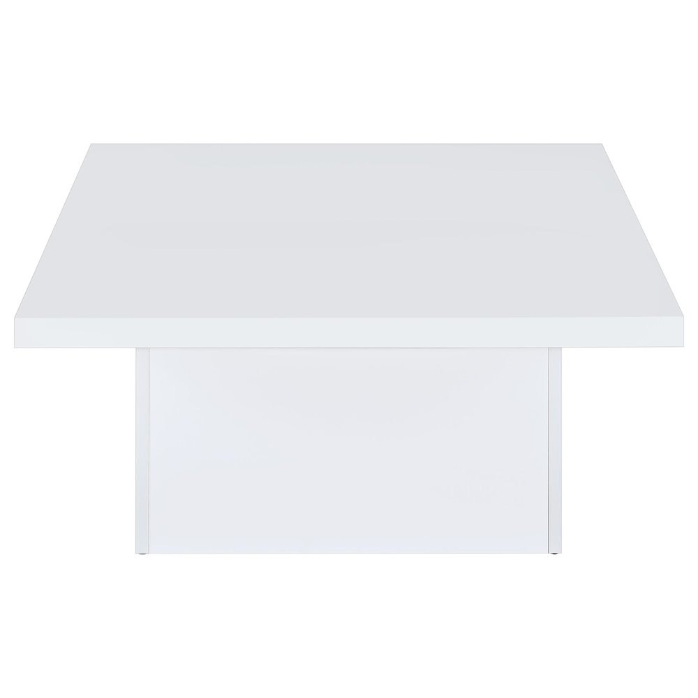 Devar 2-piece Square Coffee End Table Set White High Gloss. Picture 11