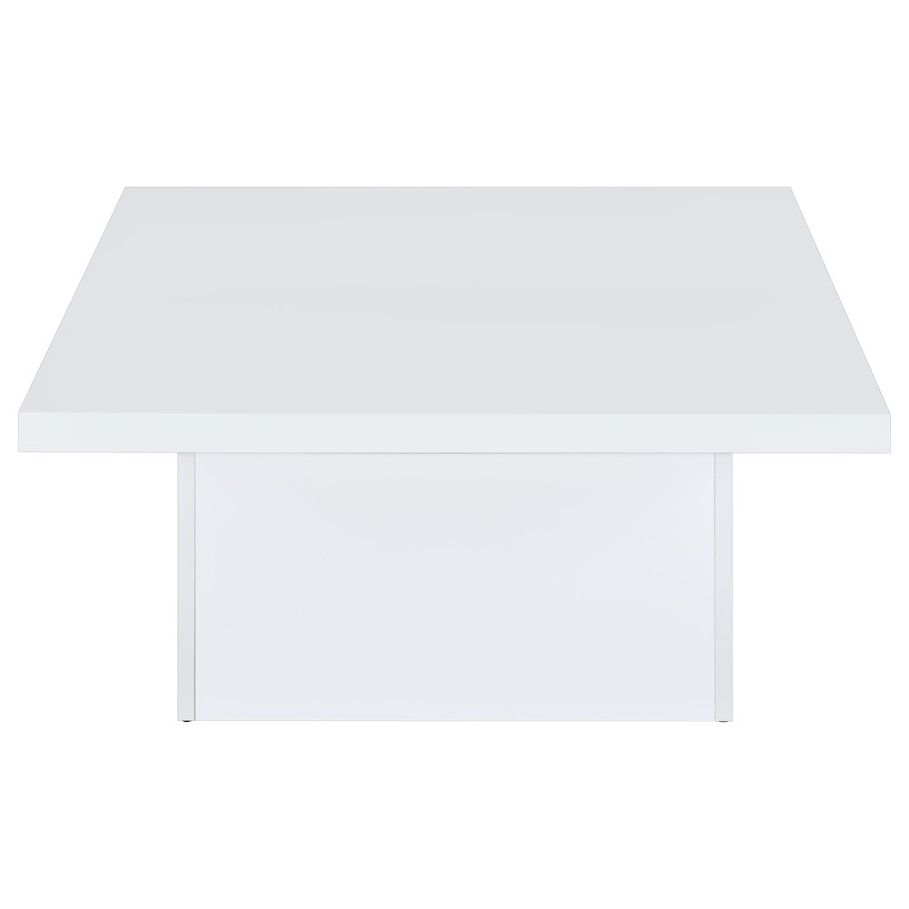 Devar 2-piece Square Coffee End Table Set White High Gloss. Picture 12