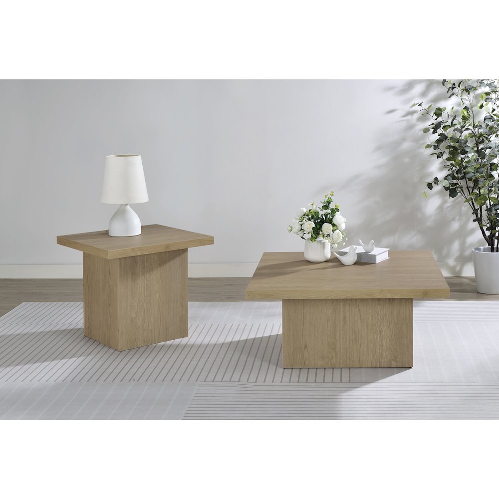 Devar Square Engineered Wood Cocktail Coffee Table Latte. Picture 9