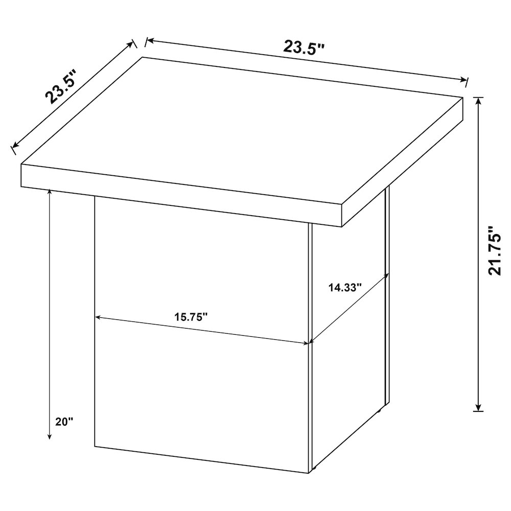 Devar 2-piece Square Cocktail Coffee End Table Set Latte. Picture 14