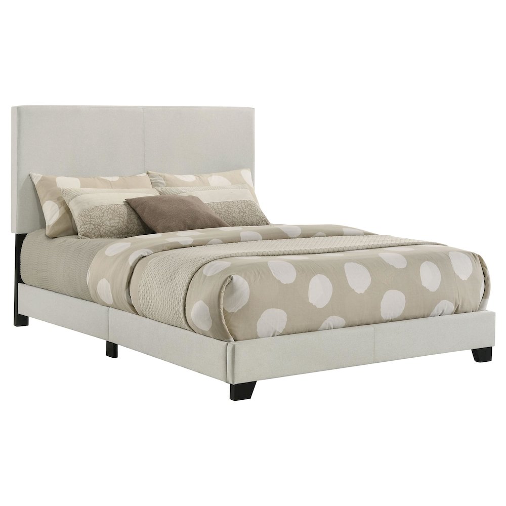 Dorian Fabric Upholstered Full Panel Bed Cream. Picture 1