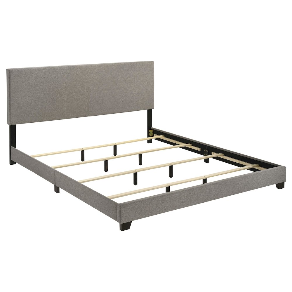 Dorian Fabric Upholstered Eastern King Panel Bed Taupe. Picture 4