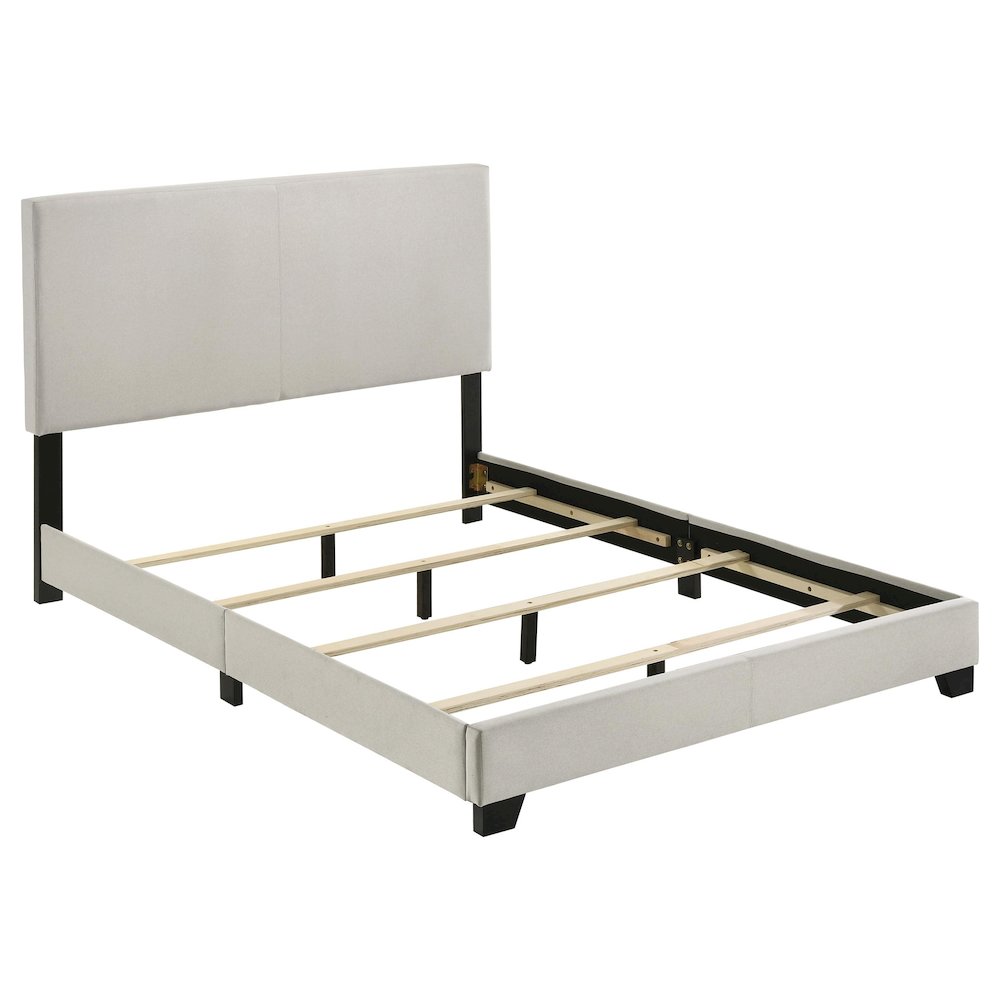 Dorian Fabric Upholstered Full Panel Bed Cream. Picture 4