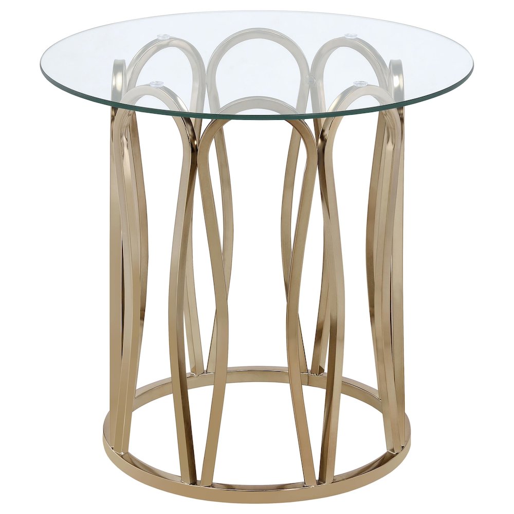 Monett 2-piece Coffee and End Table Set Chocolate Chrome. Picture 4