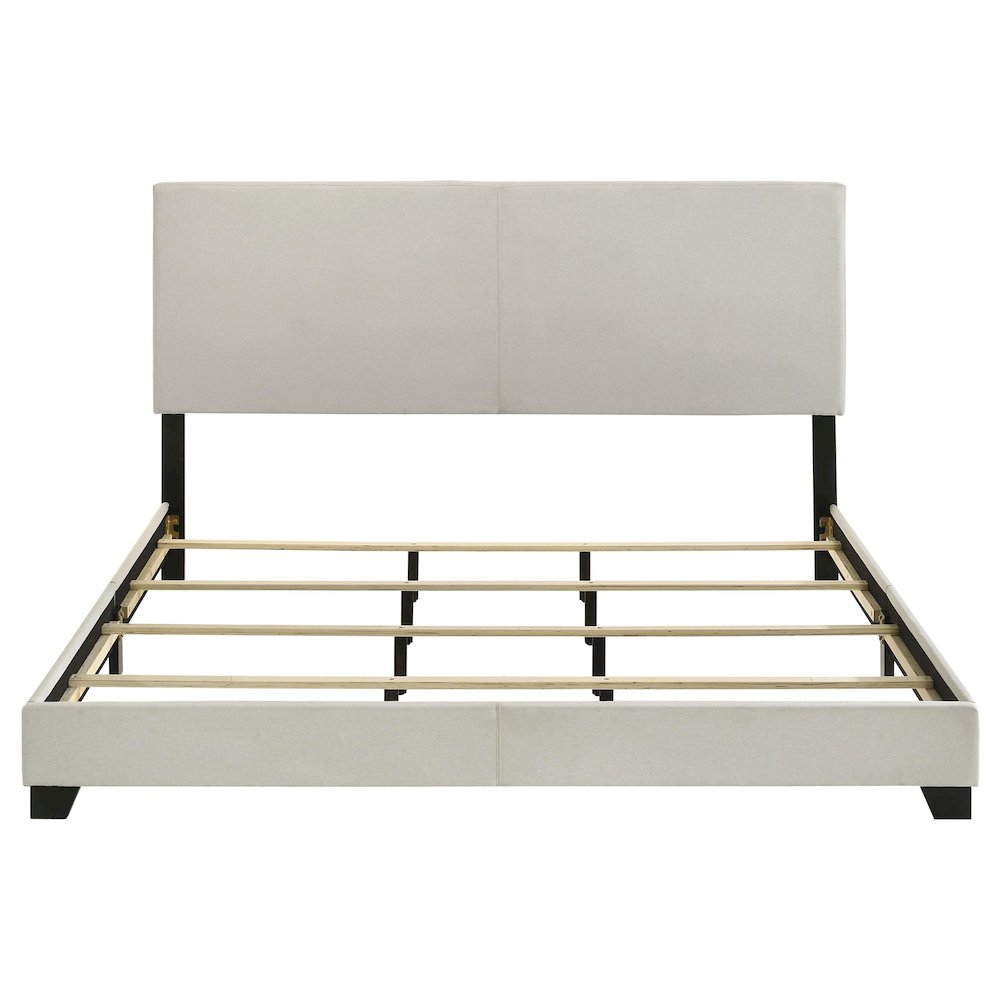 Dorian Fabric Upholstered Eastern King Panel Bed Cream. Picture 5