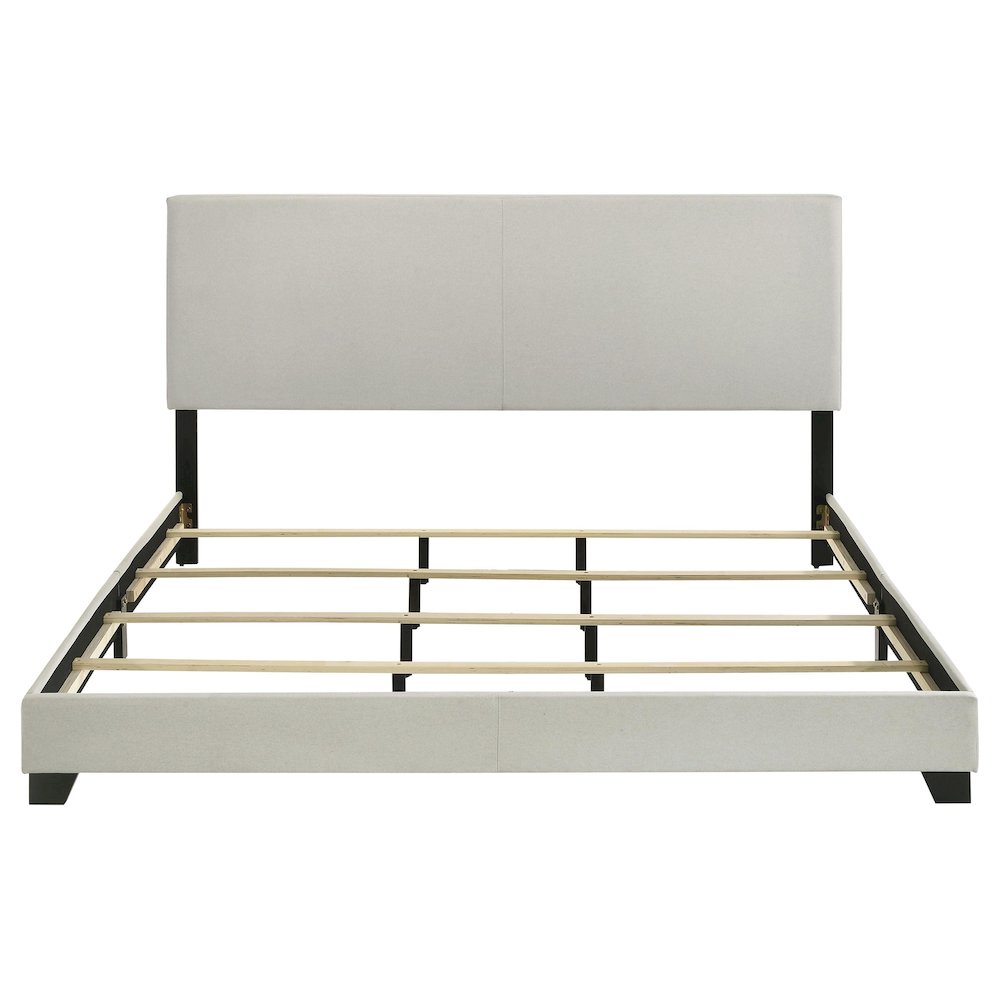 Dorian Fabric Upholstered California King Panel Bed Cream. Picture 5
