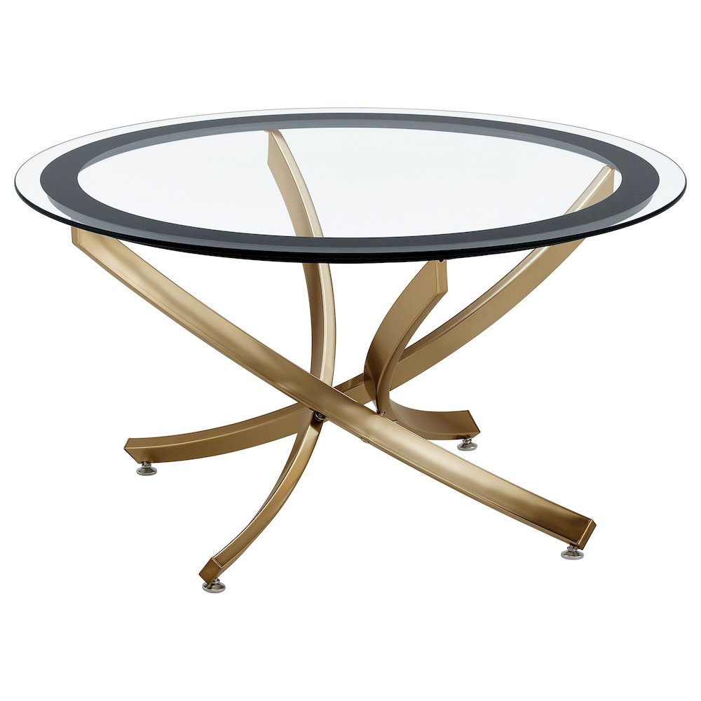 Brooke 3-piece Round Coffee and End Table Set Rose Brass. Picture 5