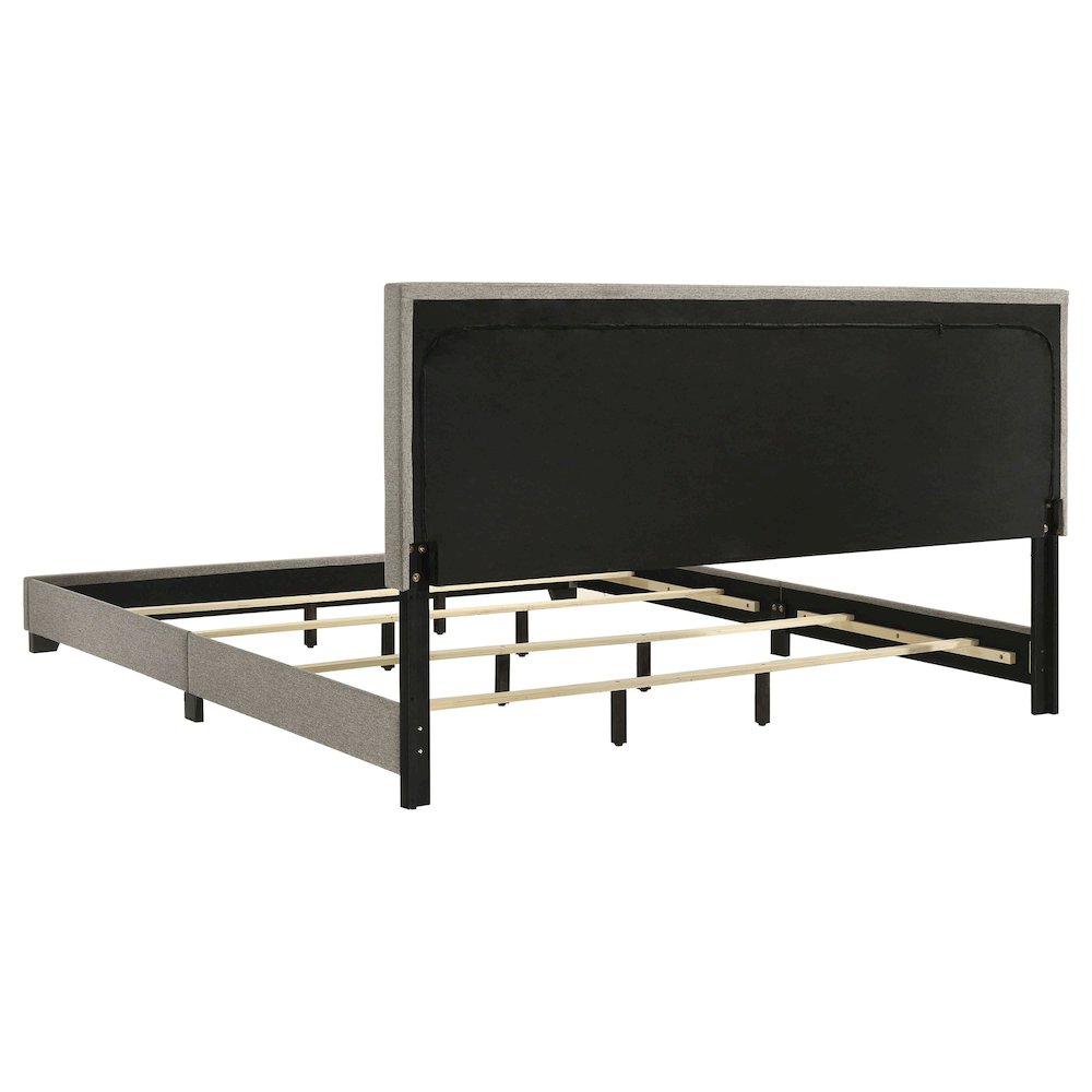 Dorian Fabric Upholstered Eastern King Panel Bed Taupe. Picture 6