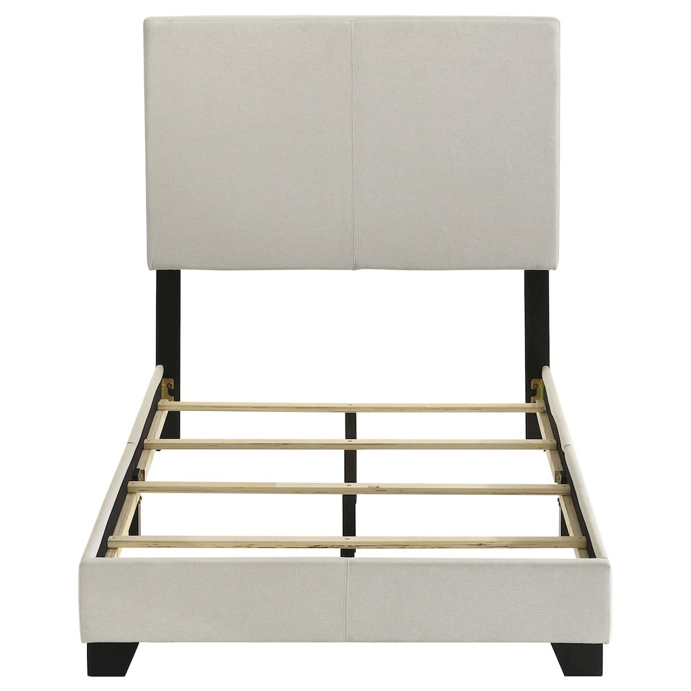 Dorian Fabric Upholstered Twin Panel Bed Cream. Picture 5