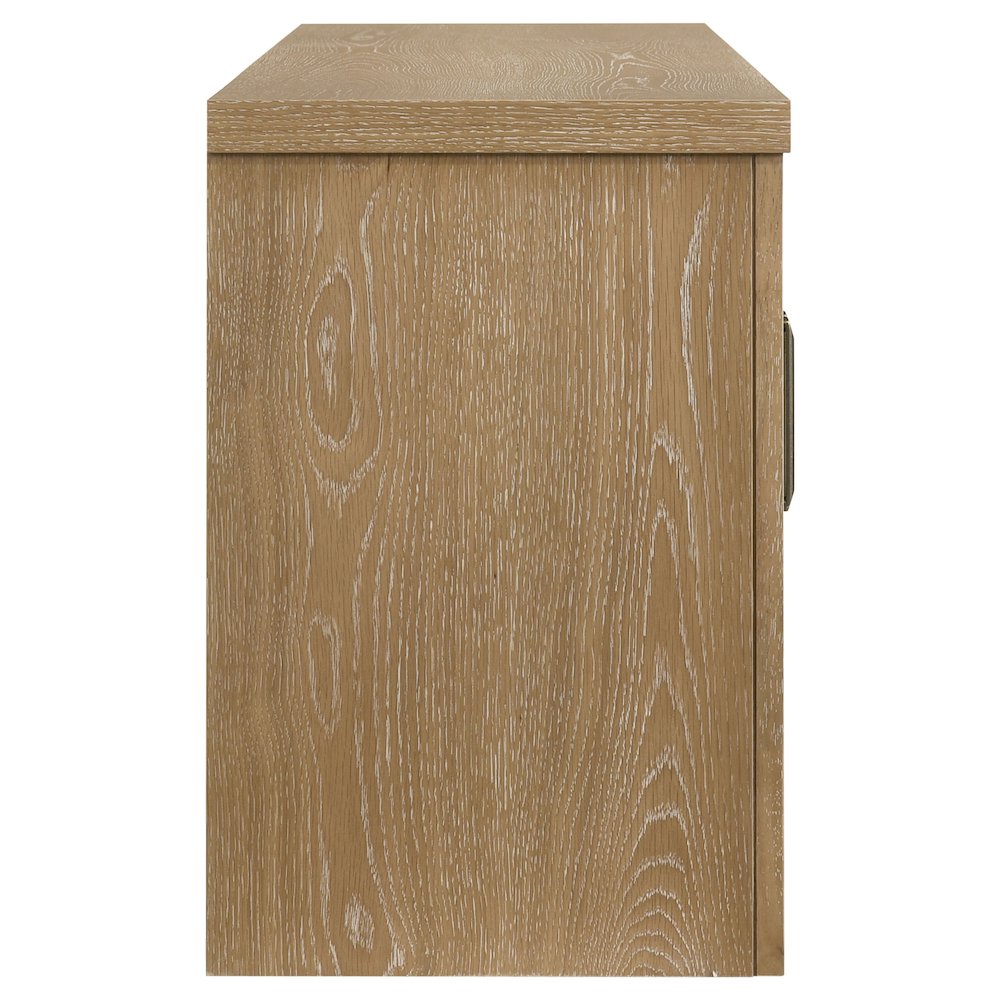 Brenham 79-inch 4-door TV Stand Media Console Light Oak. Picture 8