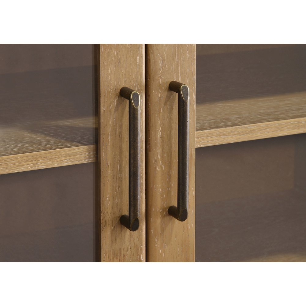 Brenham 79-inch 4-door TV Stand Media Console Light Oak. Picture 10
