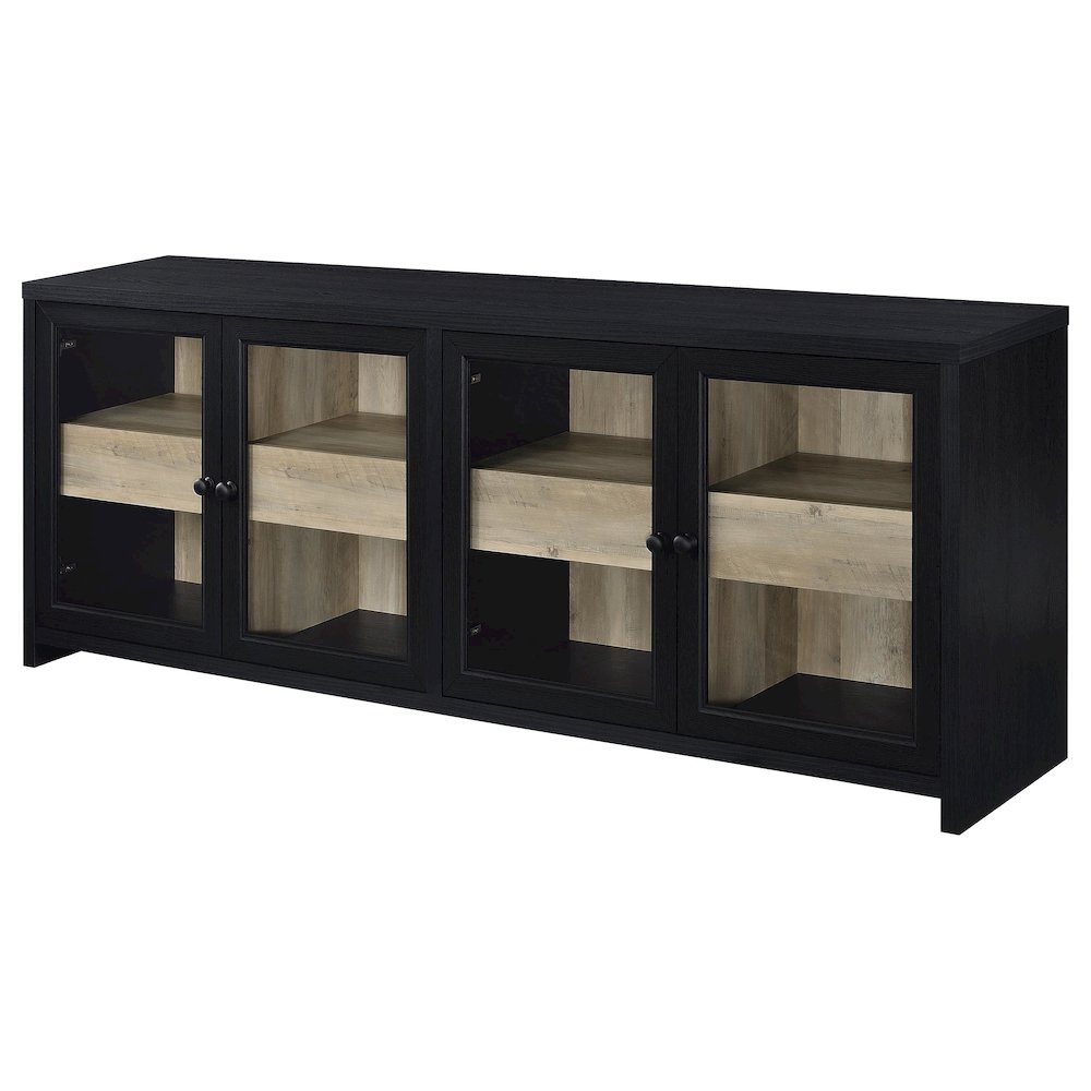 Denison 3-piece Entertainment Center 79-inch TV Stand Black. Picture 6