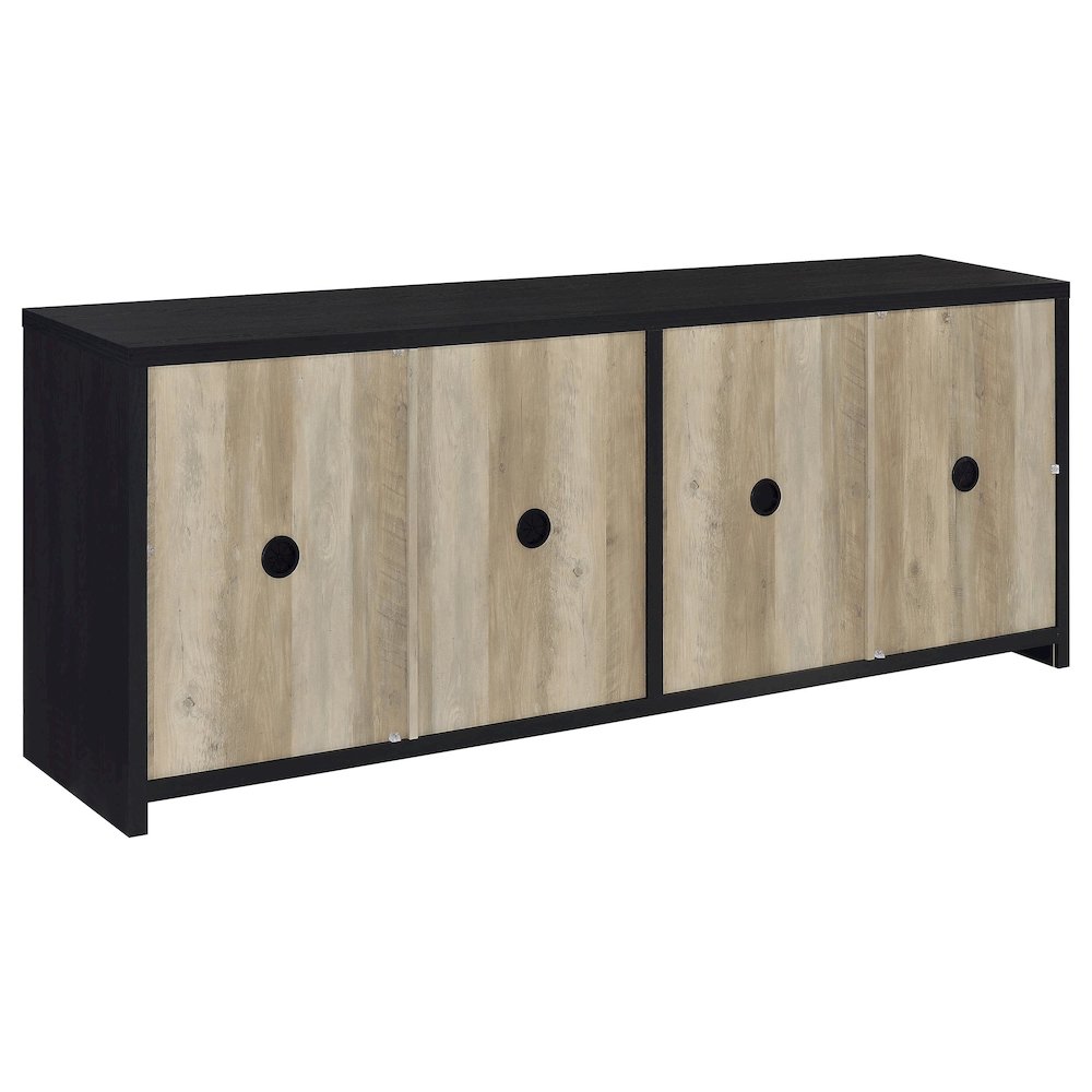Denison 3-piece Entertainment Center 79-inch TV Stand Black. Picture 8