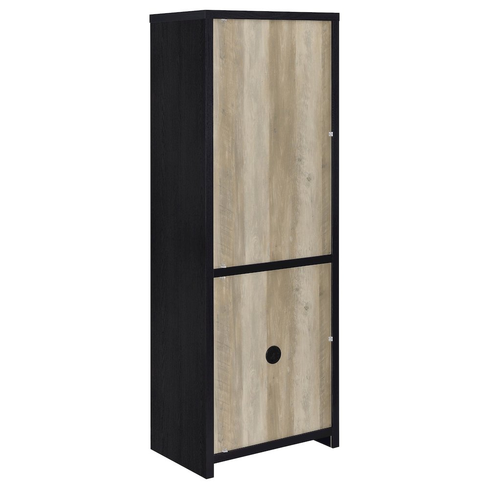 Denison 67-inch 2-door Media Tower Storage Cabinet Black. Picture 7