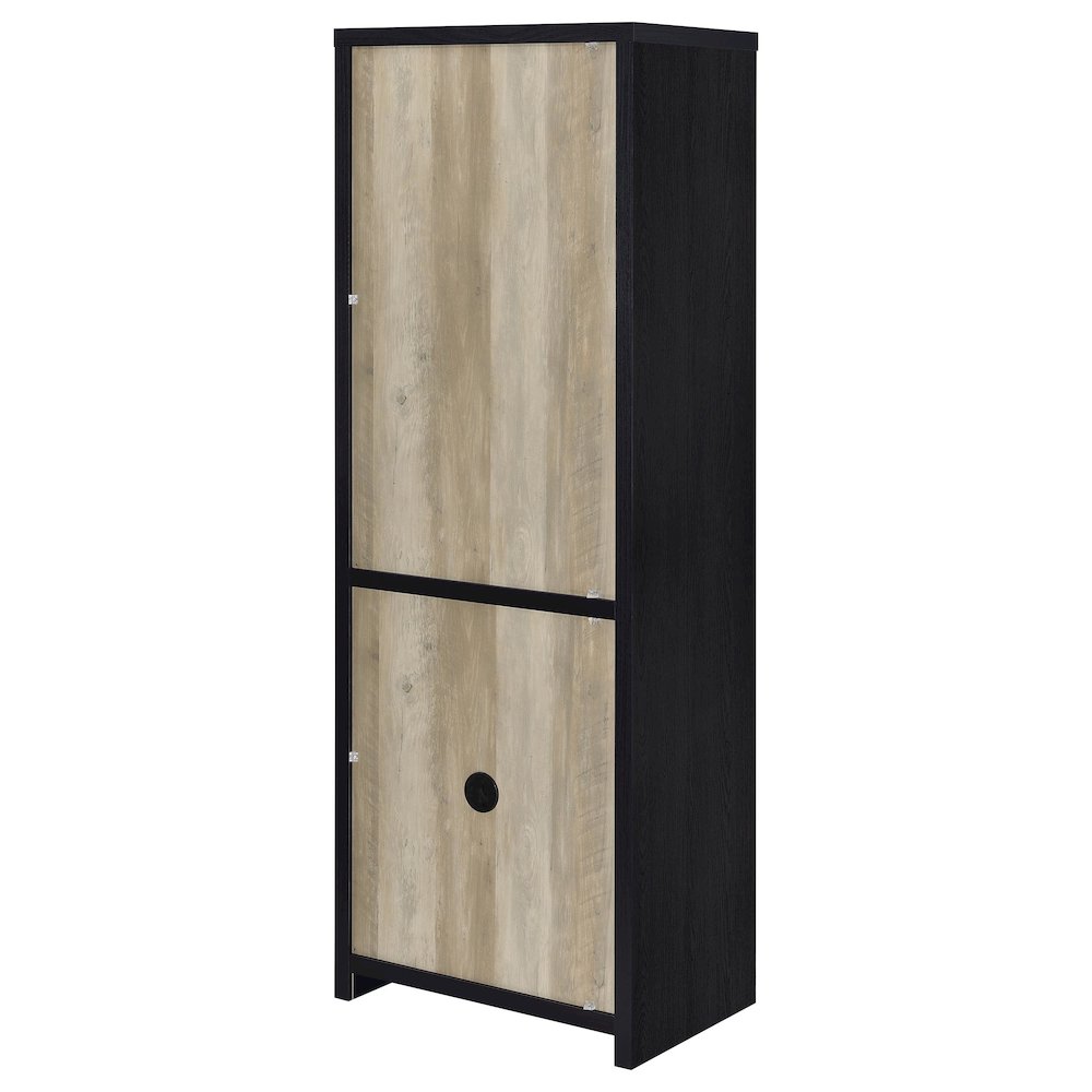 Denison 67-inch 2-door Media Tower Storage Cabinet Black. Picture 8