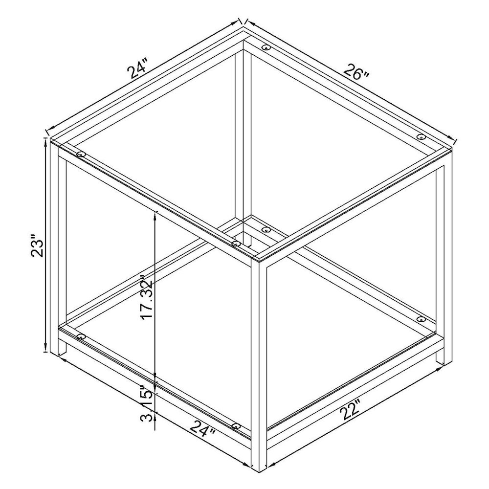 Trini 1-shelf Glass Top Side End Table Black Nickel. Picture 6