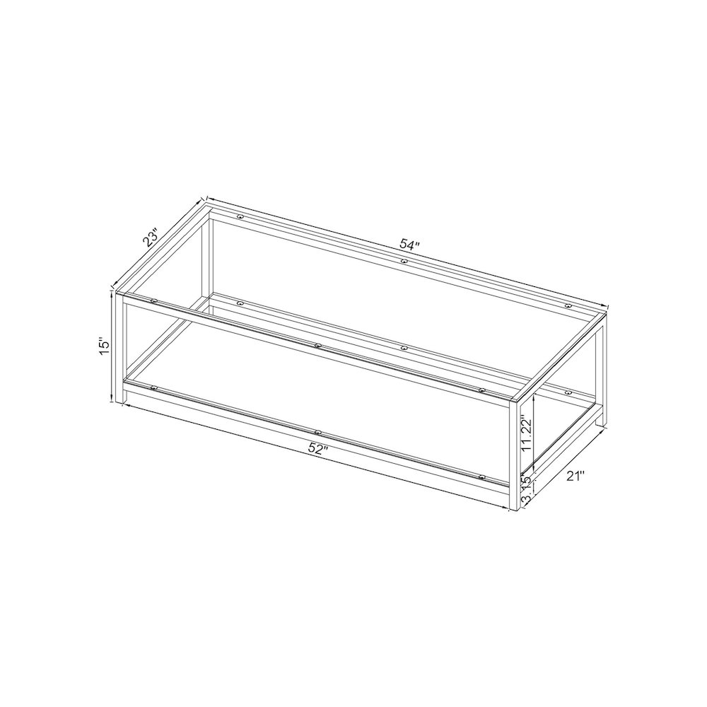 Trini 1-shelf Glass Top Coffee Table Black Nickel. Picture 6
