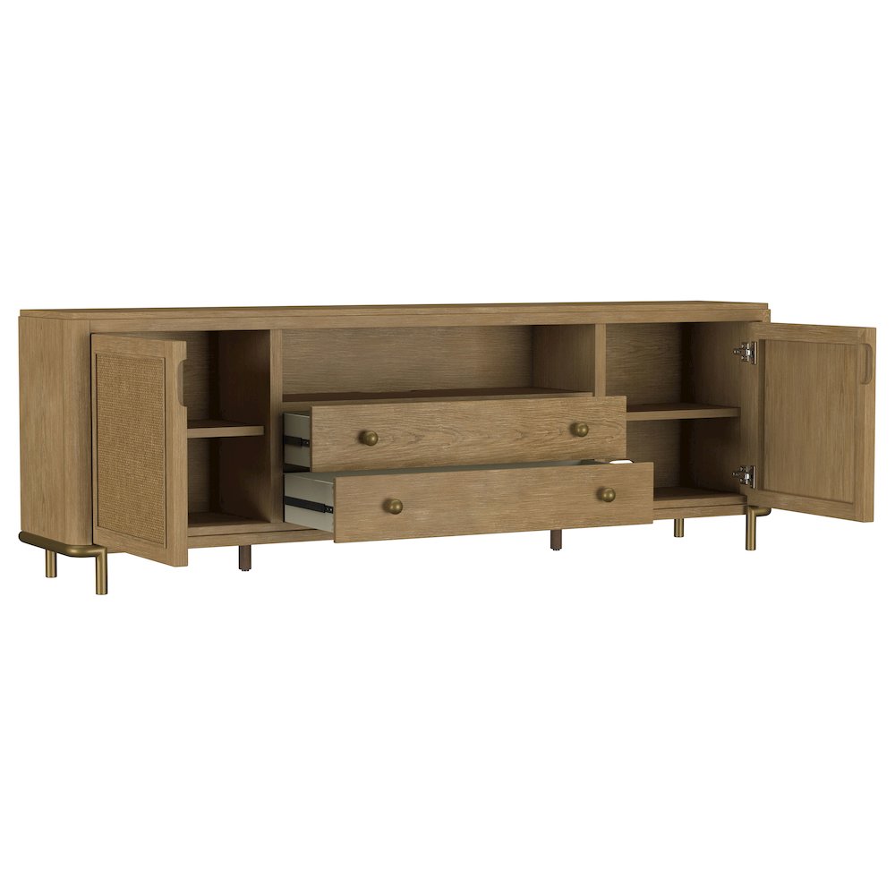 Arini Rattan Cane 2-door TV Stand Media Console Sand Wash. Picture 3