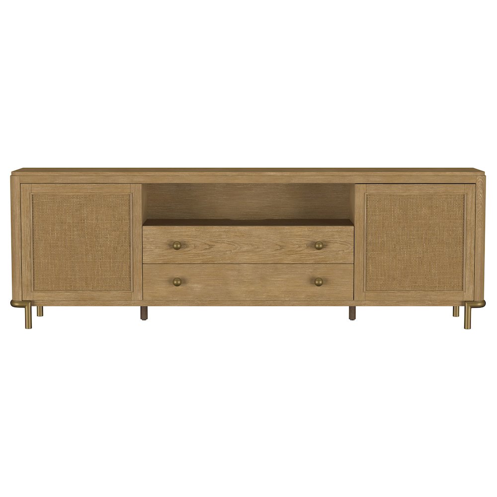 Arini Rattan Cane 2-door TV Stand Media Console Sand Wash. Picture 4