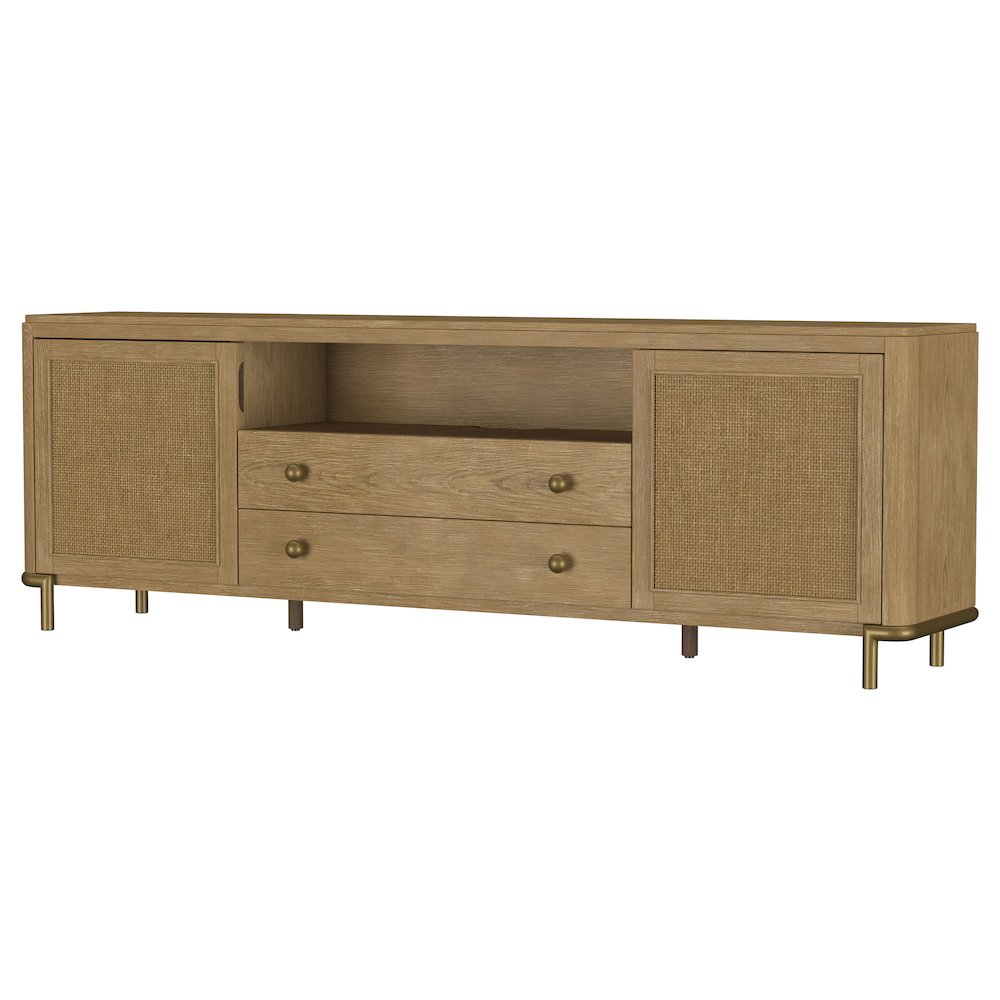 Arini Rattan Cane 2-door TV Stand Media Console Sand Wash. Picture 5