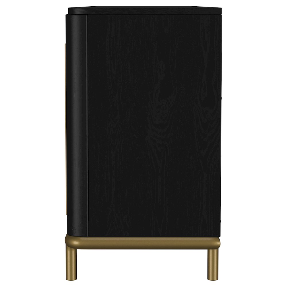 Arini Rattan Cane 2-door TV Stand Media Console Black. Picture 7
