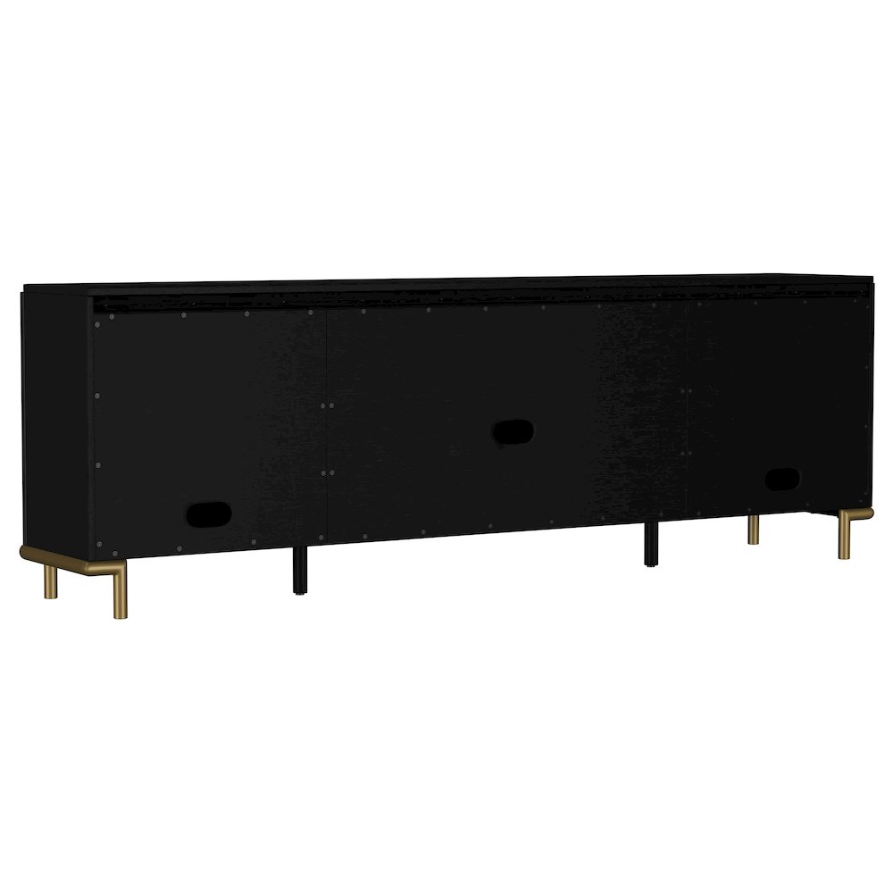 Arini Rattan Cane 2-door TV Stand Media Console Black. Picture 8