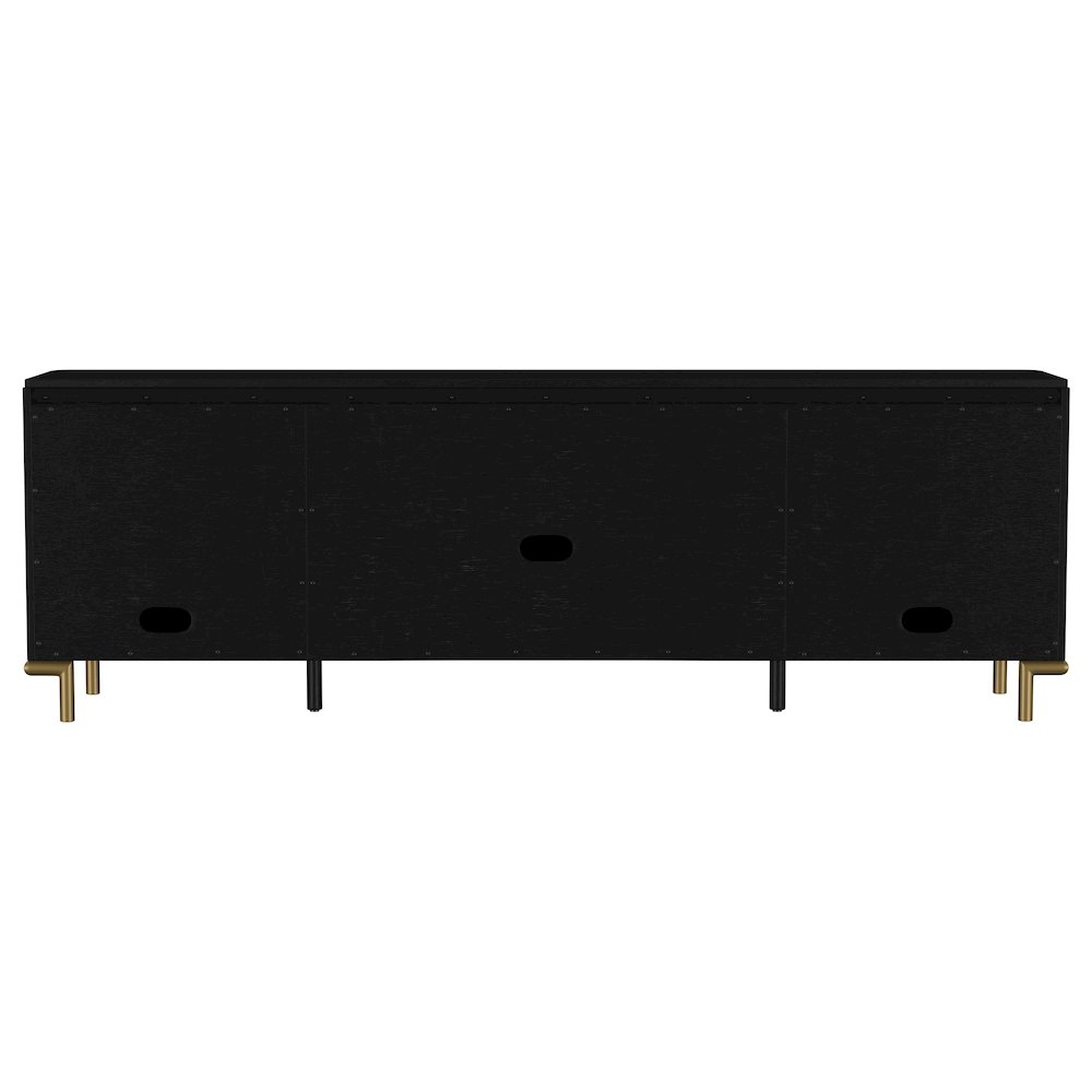 Arini Rattan Cane 2-door TV Stand Media Console Black. Picture 9