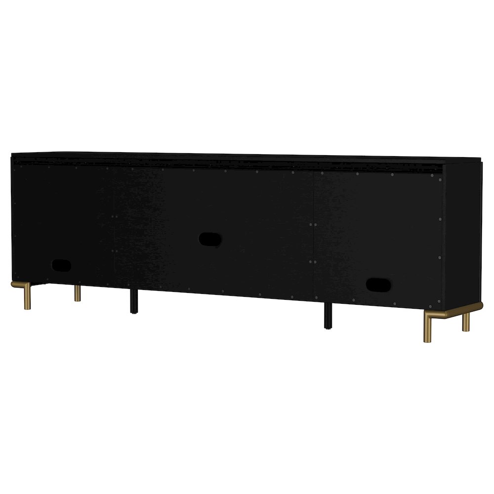 Arini Rattan Cane 2-door TV Stand Media Console Black. Picture 10